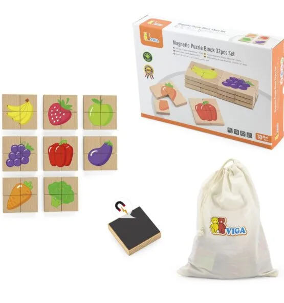 32-Piece Fruit Magnetic Puzzle Set